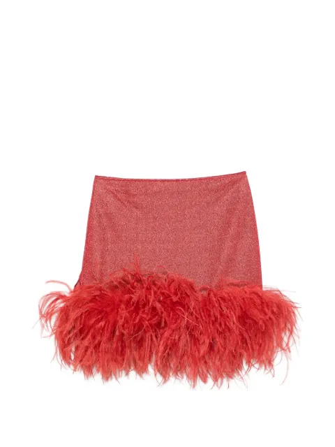 Oséree Lumière Plumage feather-trim mini skirt