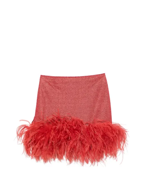 Oséree Lumière Plumage feather-trim mini skirt