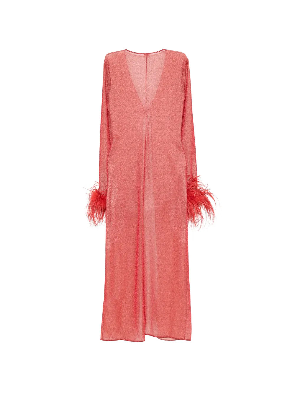 Oséree Stranddoek met veren afwerking Rood