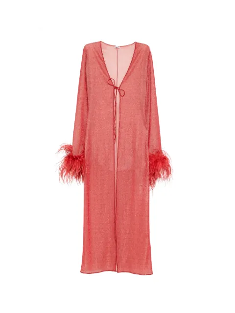 Oséree Lumière Plumage feather-trim beach cover-up