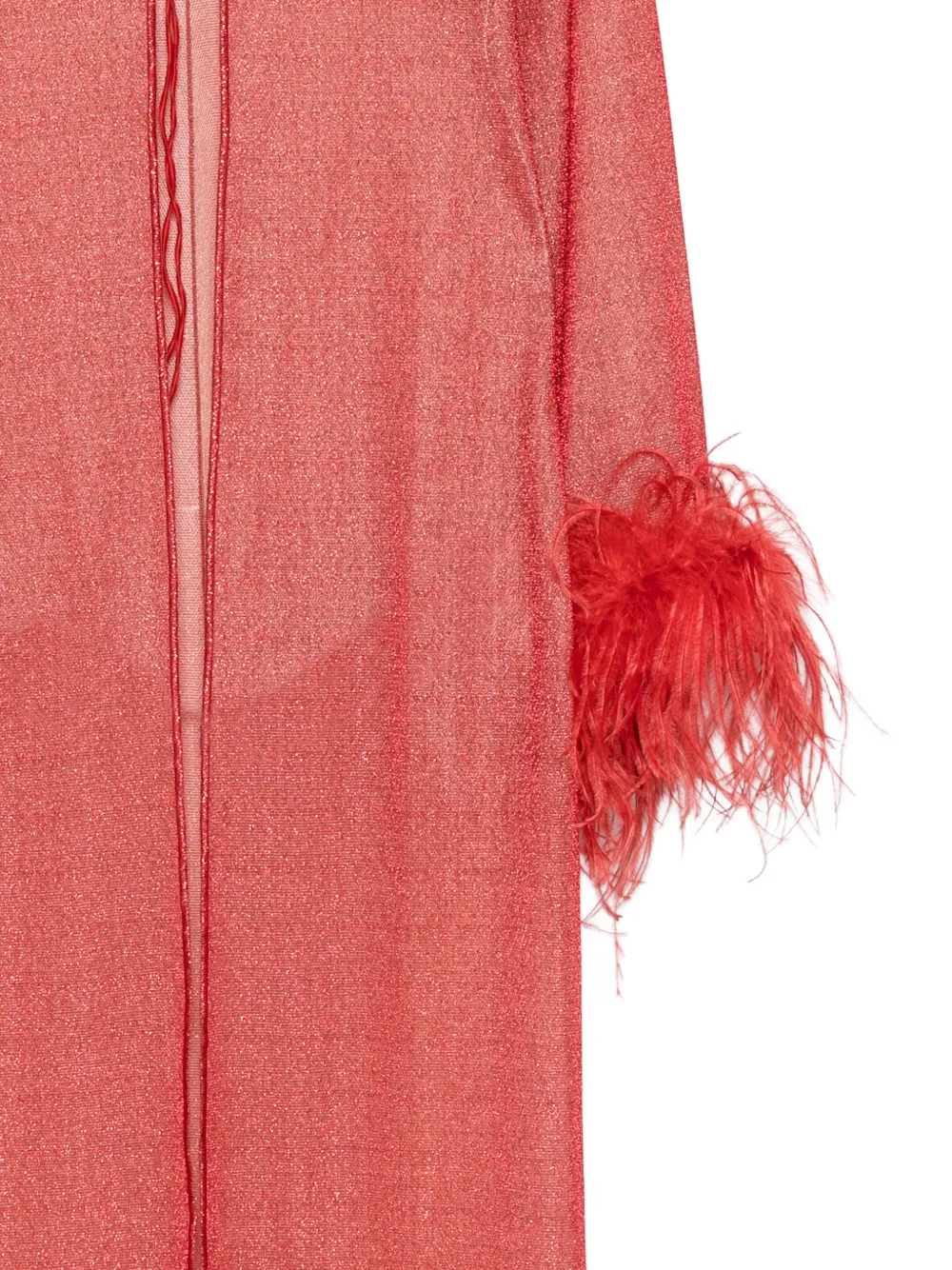 Oséree Stranddoek met veren afwerking Rood
