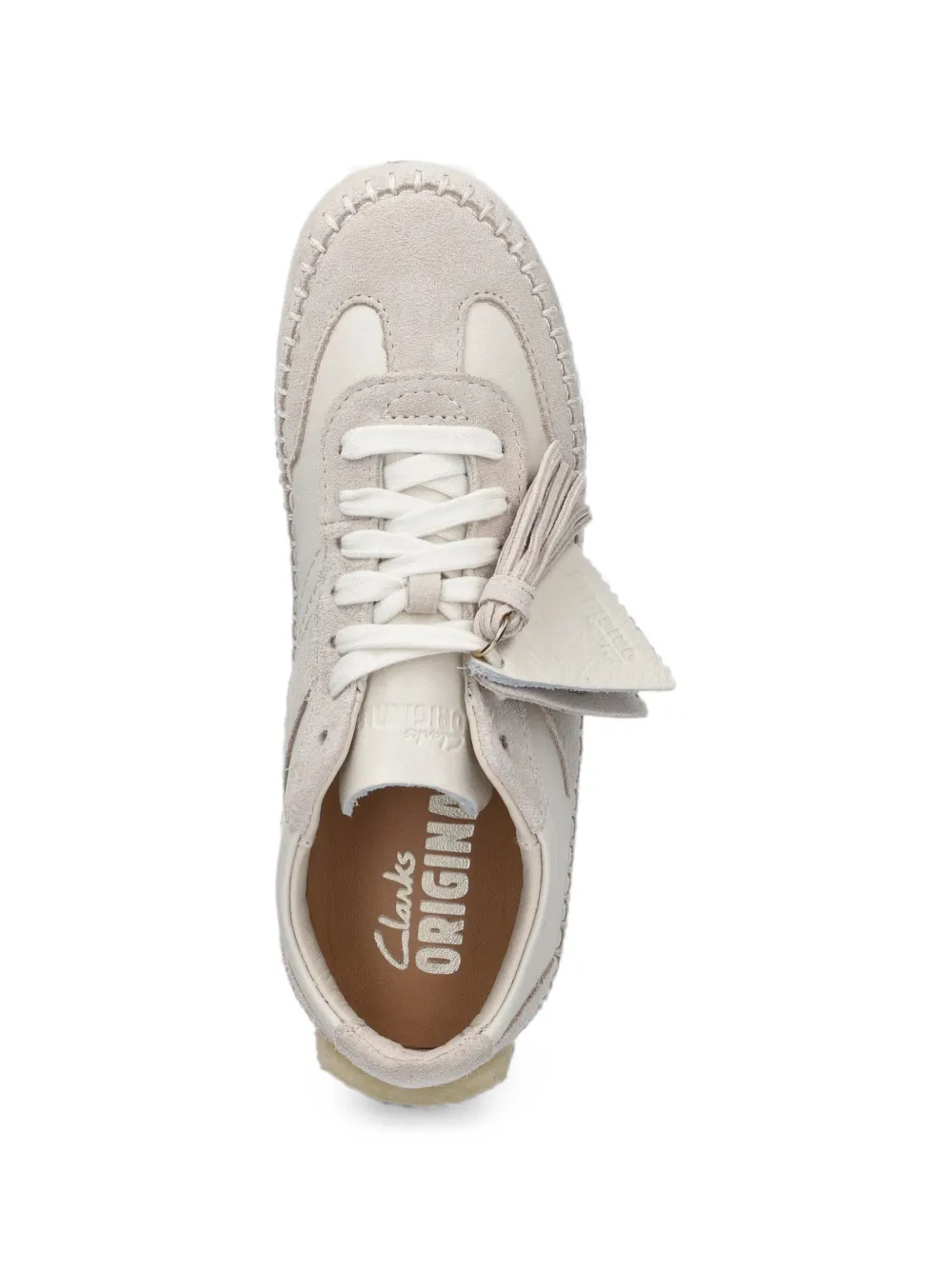 Clarks Originals tassel-detail blanket-stitched sneakers Beige
