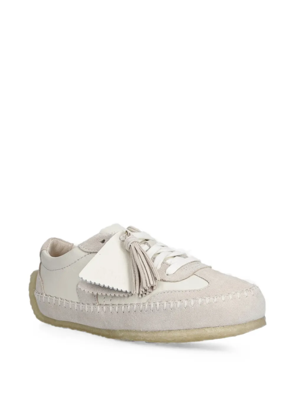 Clarks Originals tassel-detail blanket-stitched sneakers Beige