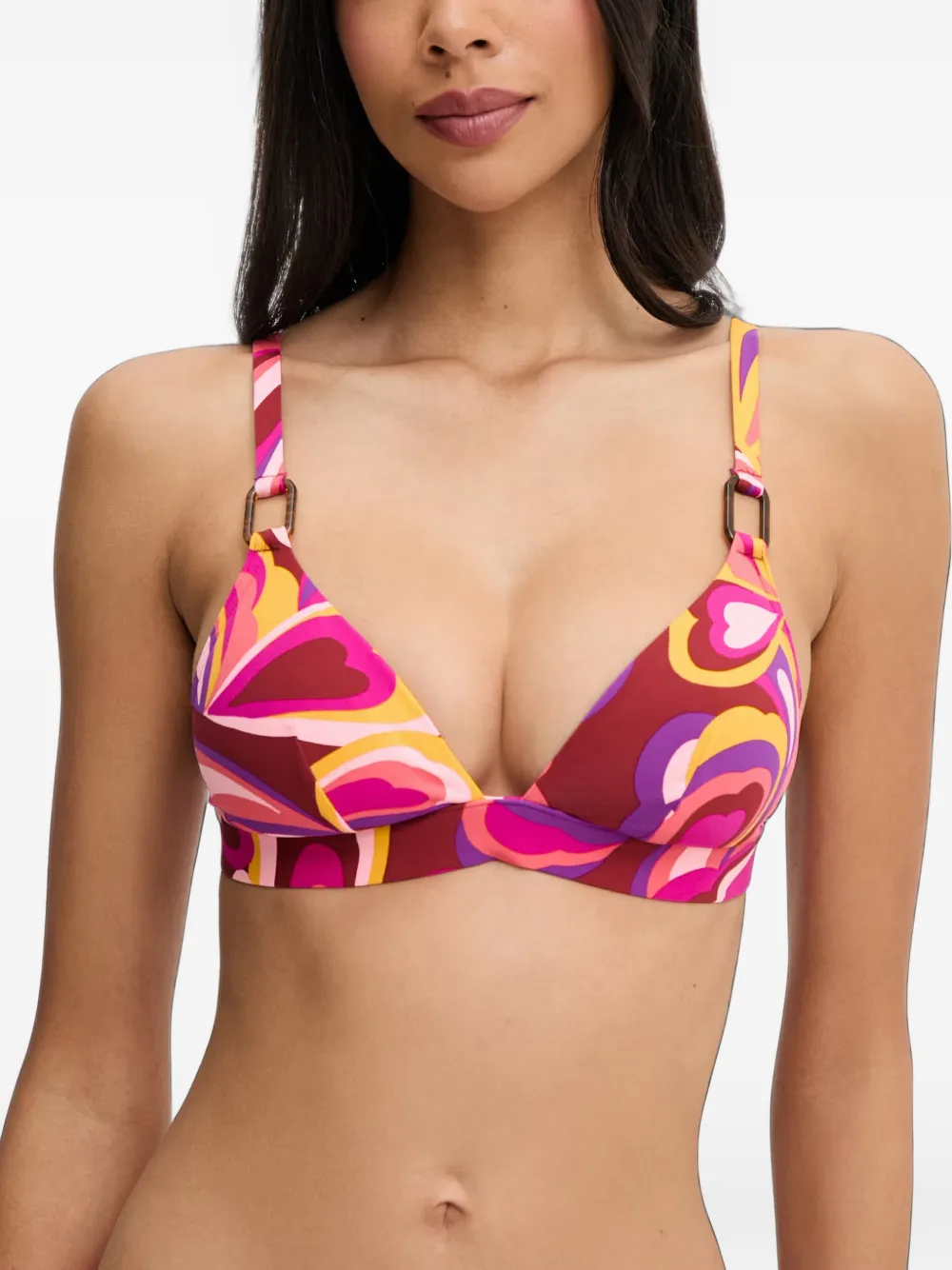 Chantelle Bikinioberteil mit abstraktem Print - Rosa