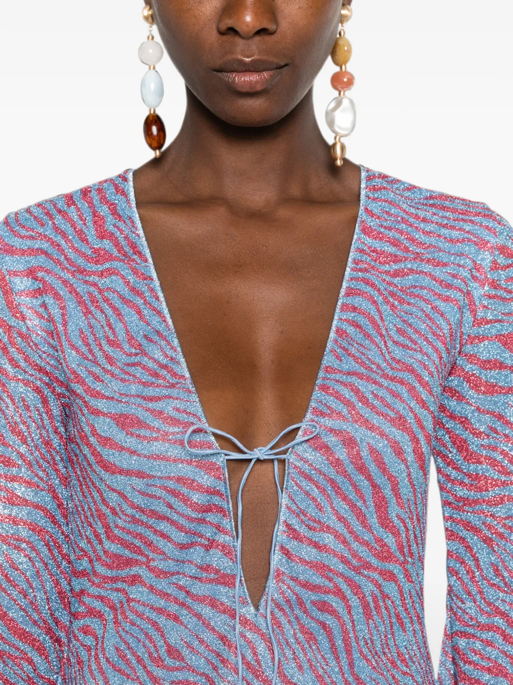 Oséree Mini-jurk met zebraprint Blauw