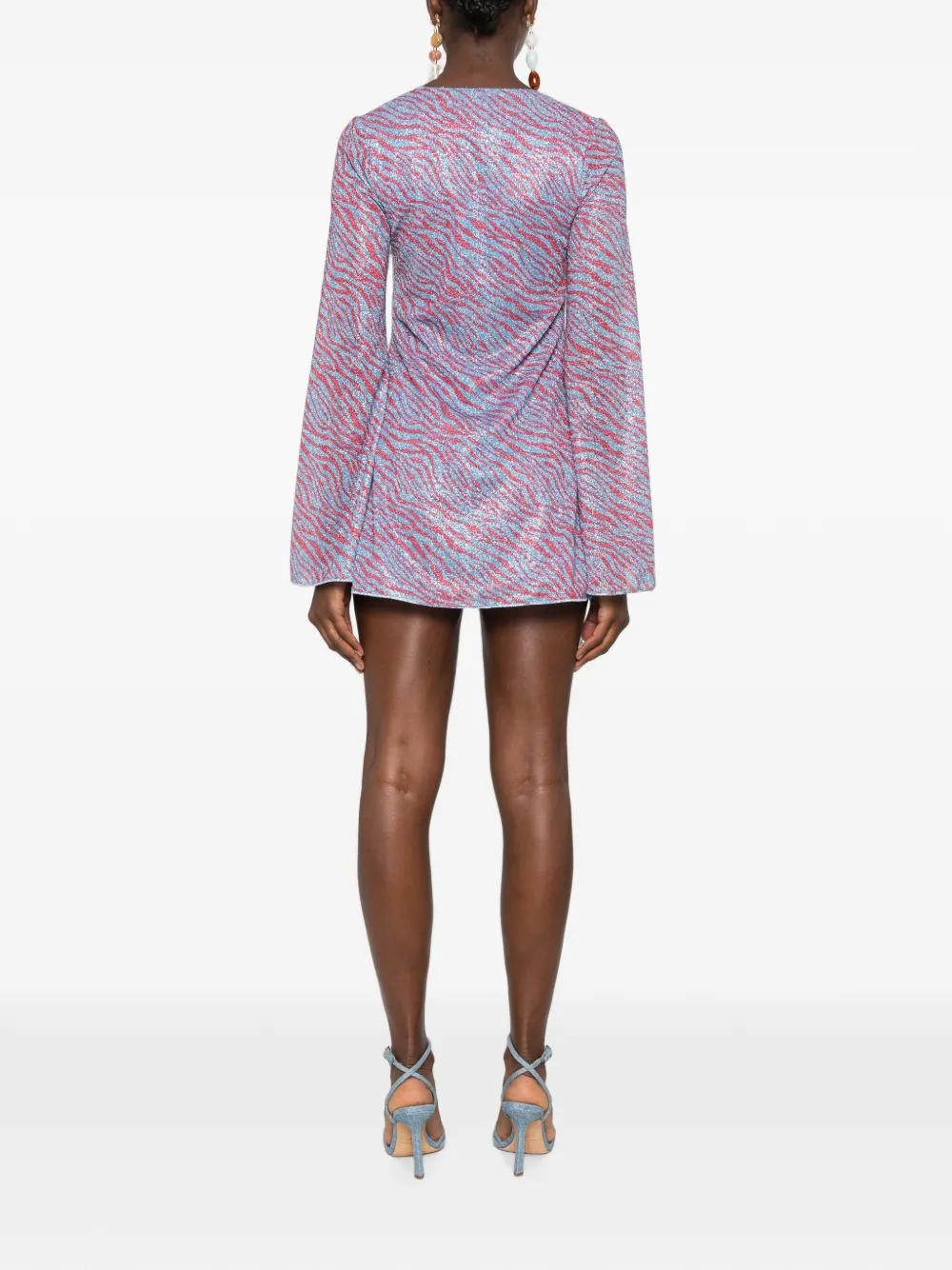 Oséree Mini-jurk met zebraprint Blauw
