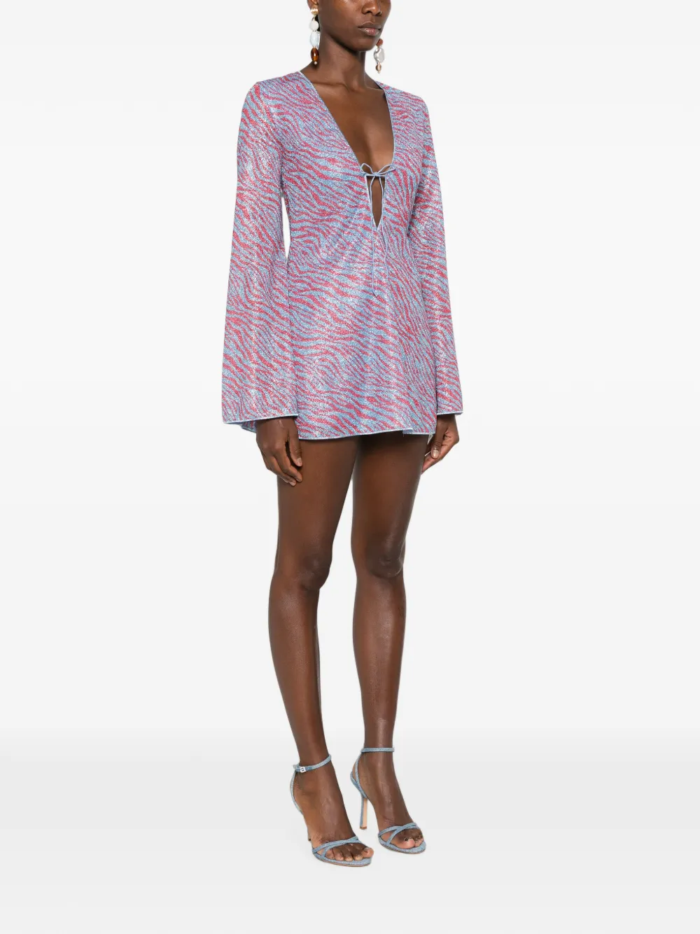 Oséree Mini-jurk met zebraprint Blauw
