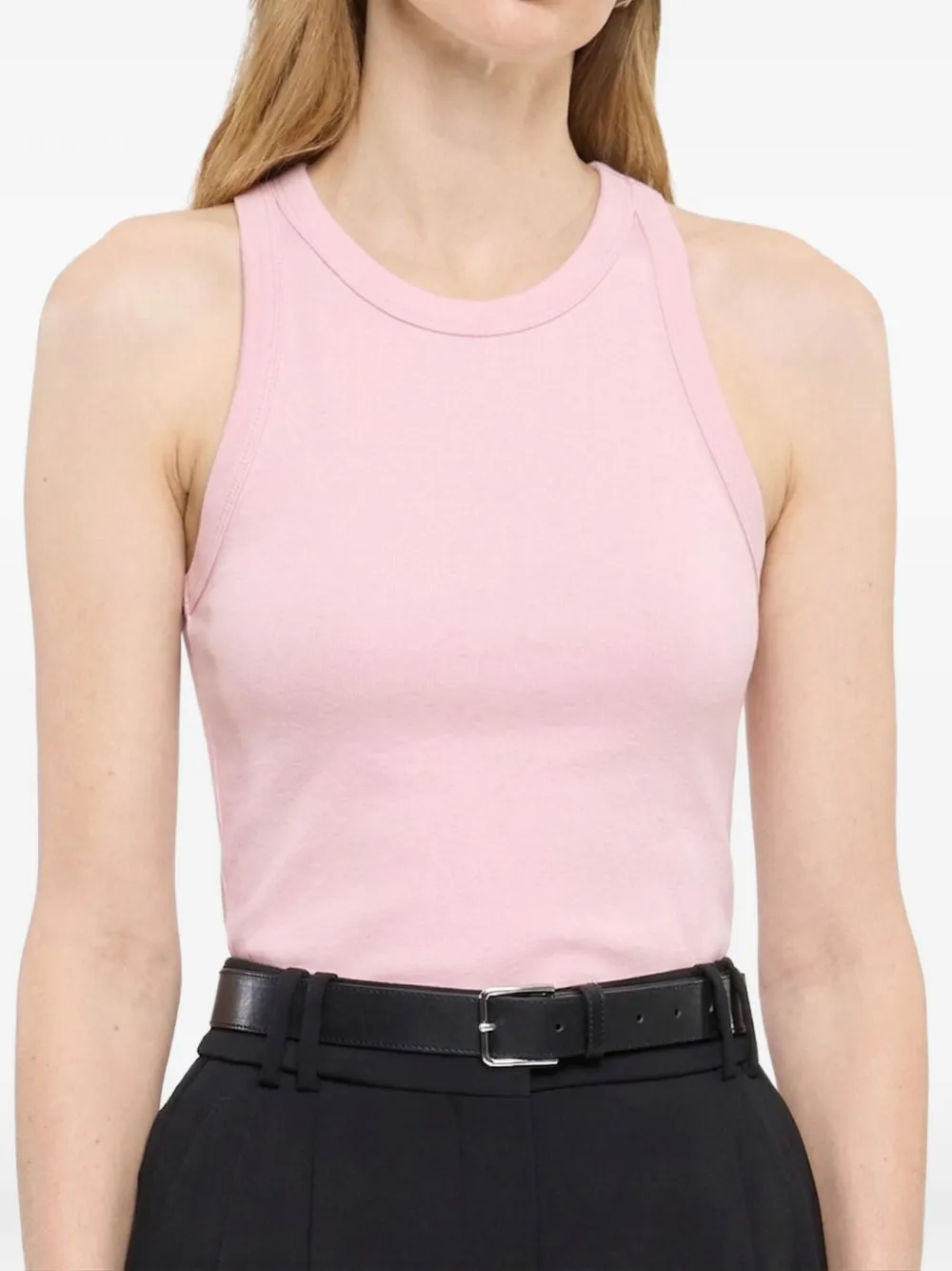 Another Tomorrow Tanktop met racerback Roze