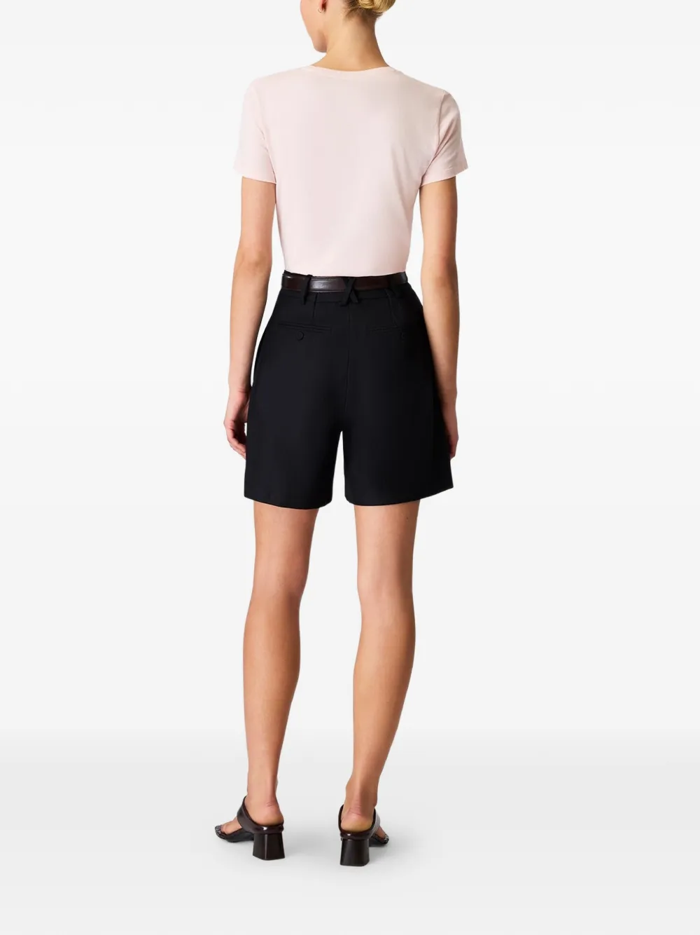 Another Tomorrow T-shirt met ronde hals Roze