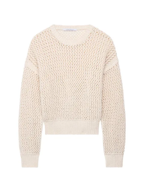 Another Tomorrow open-knit crew-neck sweater