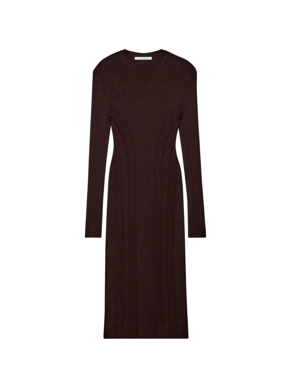 Another Tomorrow rib-knit curved-seam dress