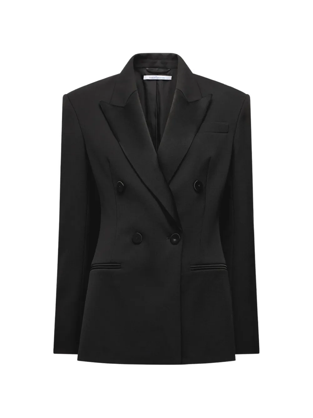 Another Tomorrow double-breasted satin-lapel jacket