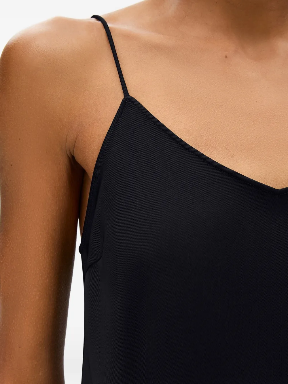 Another Tomorrow Jurk met spaghettibandjes en uitgesneden details Zwart