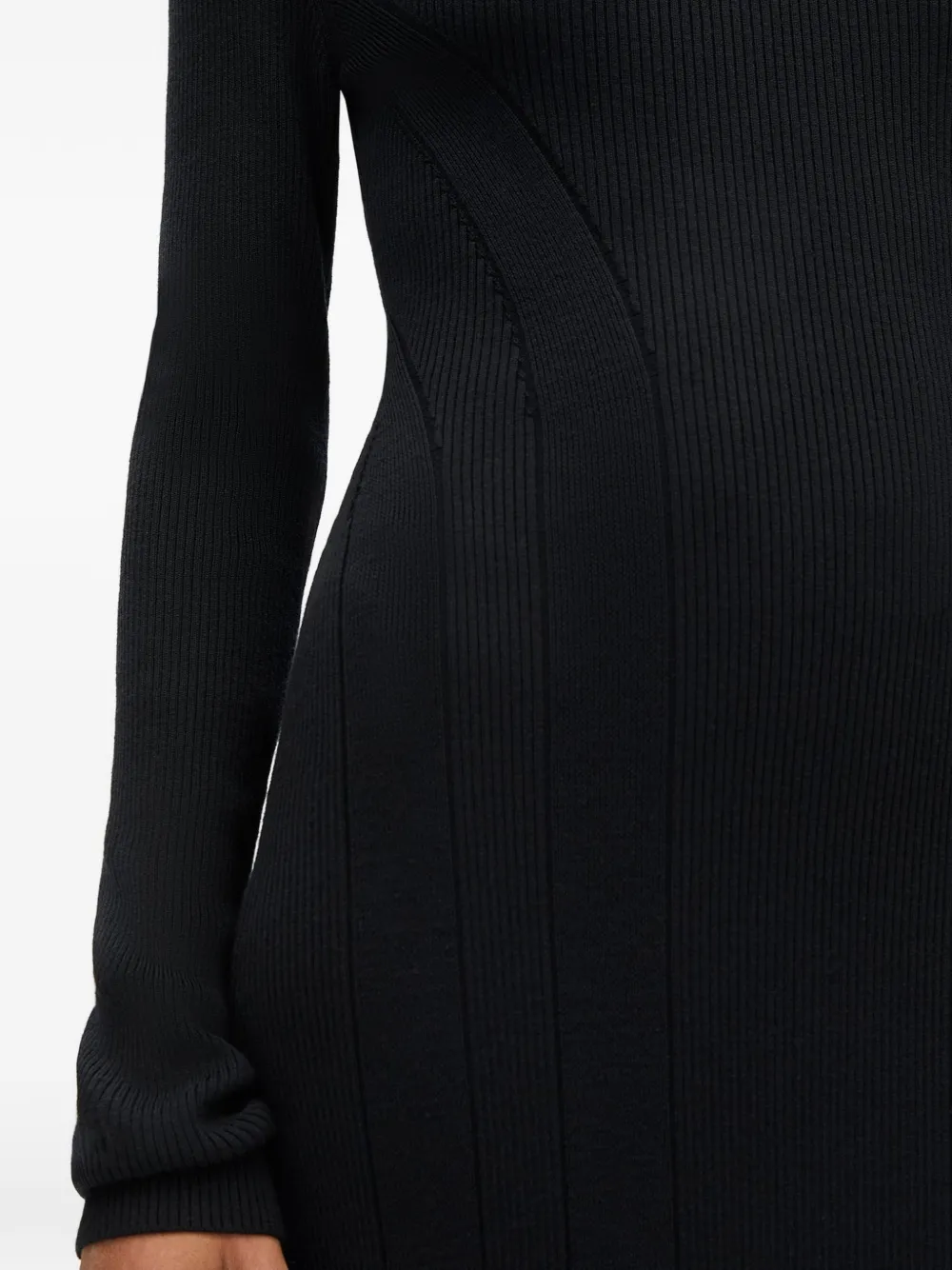 Another Tomorrow Midi-jurk met gewelfde zoom Zwart