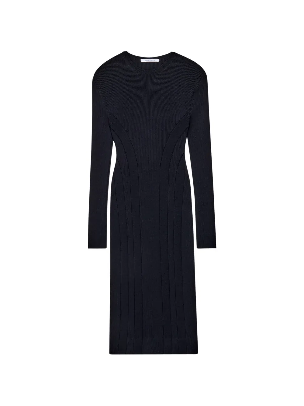 Another Tomorrow curved-seam midi dress - Black