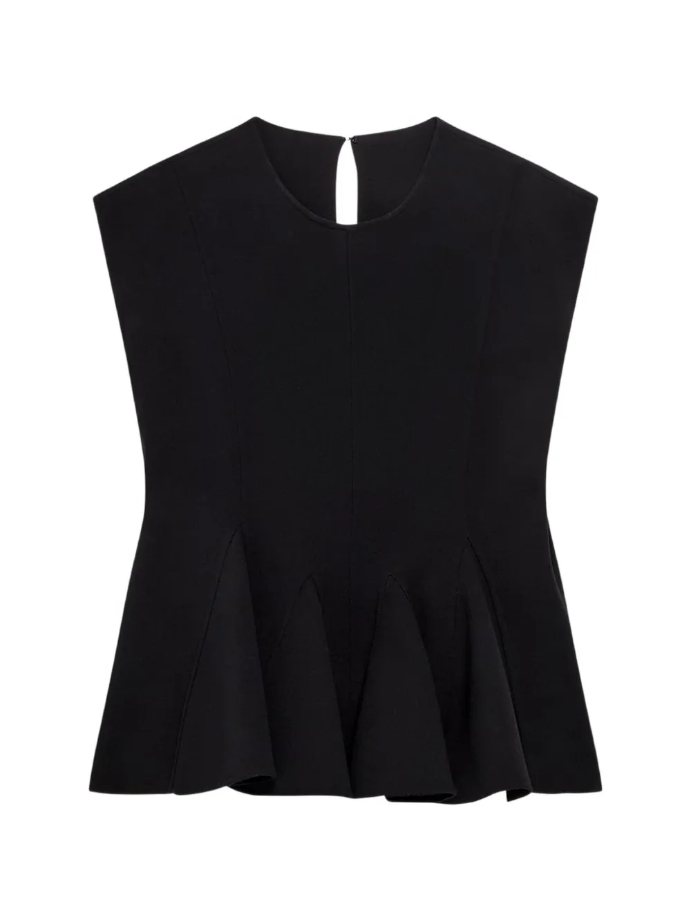 Another Tomorrow double-face godet top - Nero