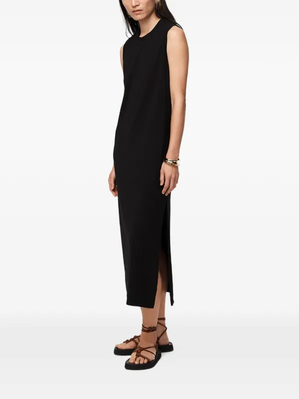 Another Tomorrow Sleeveless side-slit Dress | Black
