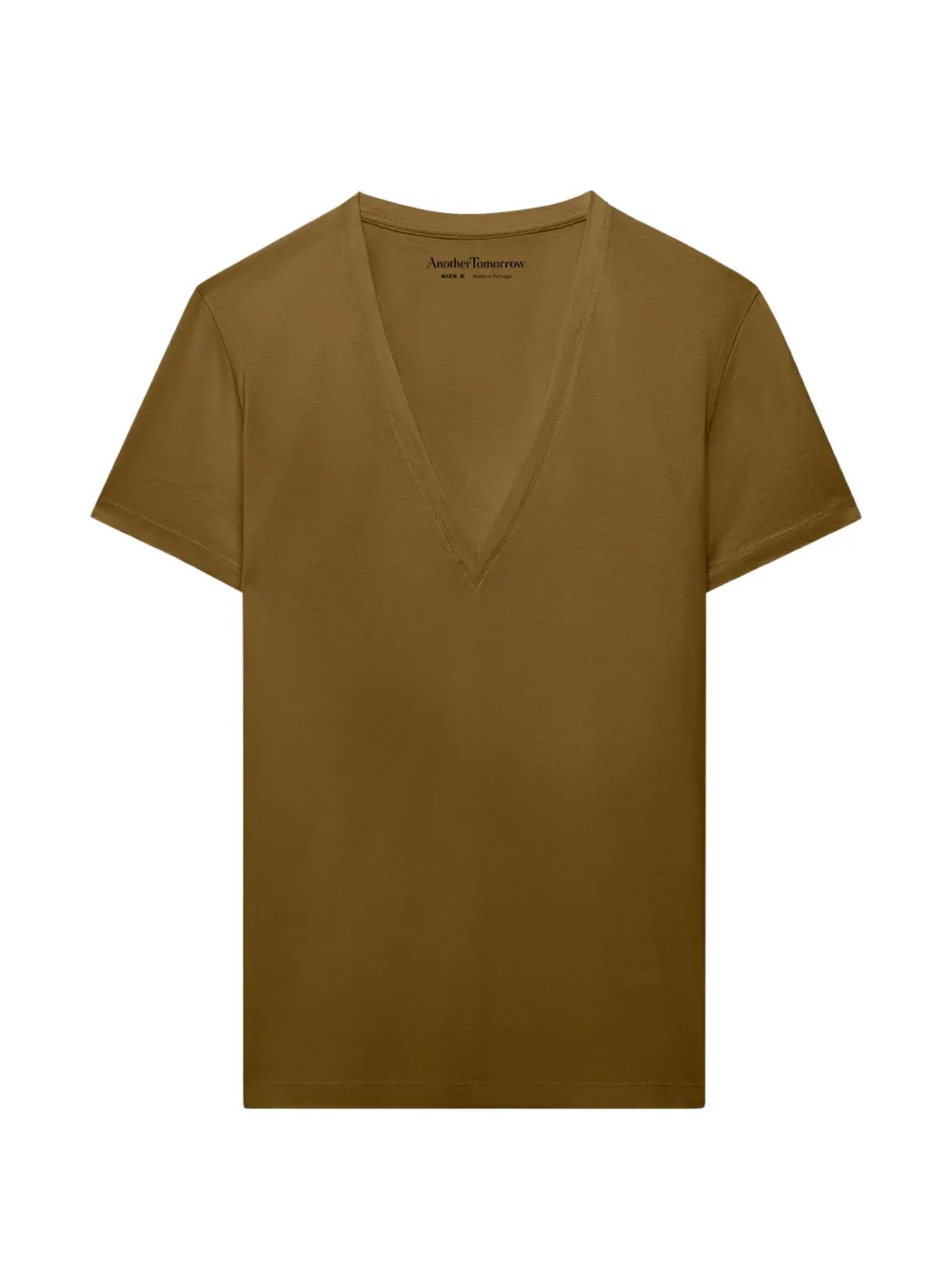 Another Tomorrow V-neck organic-cotton T-shirt - Verde