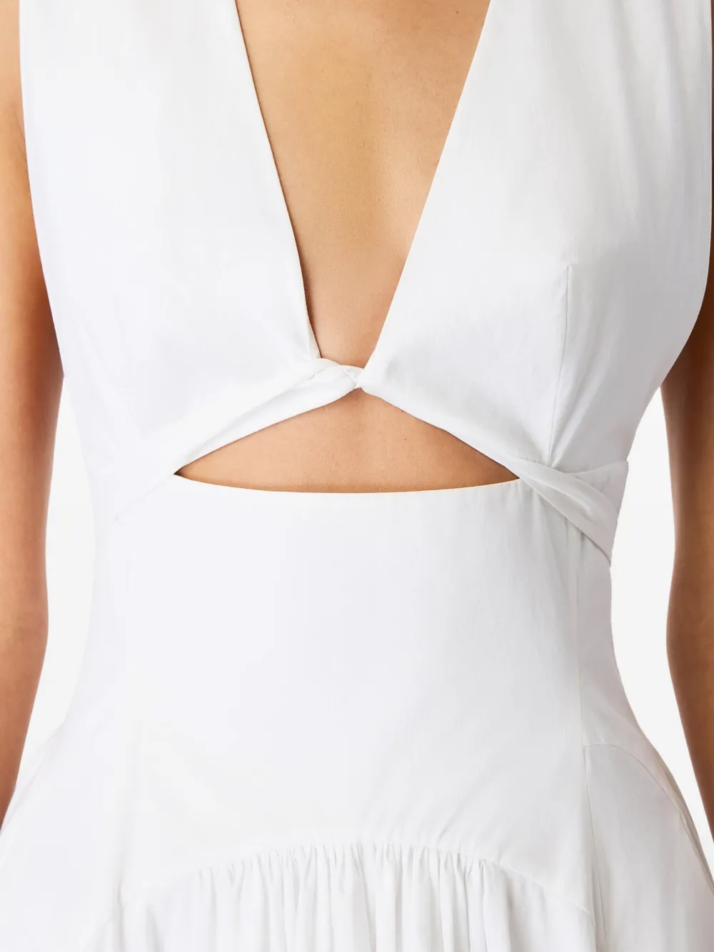 Another Tomorrow Jurk met gedraaide taille Wit