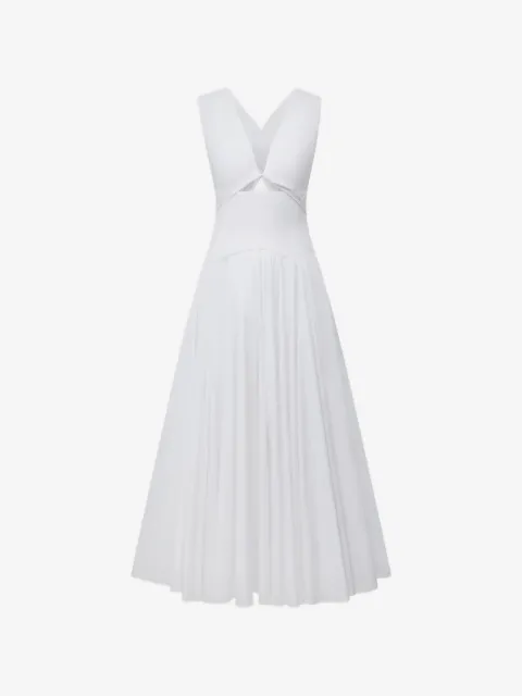 Another Tomorrow cutout twisted-waist dress