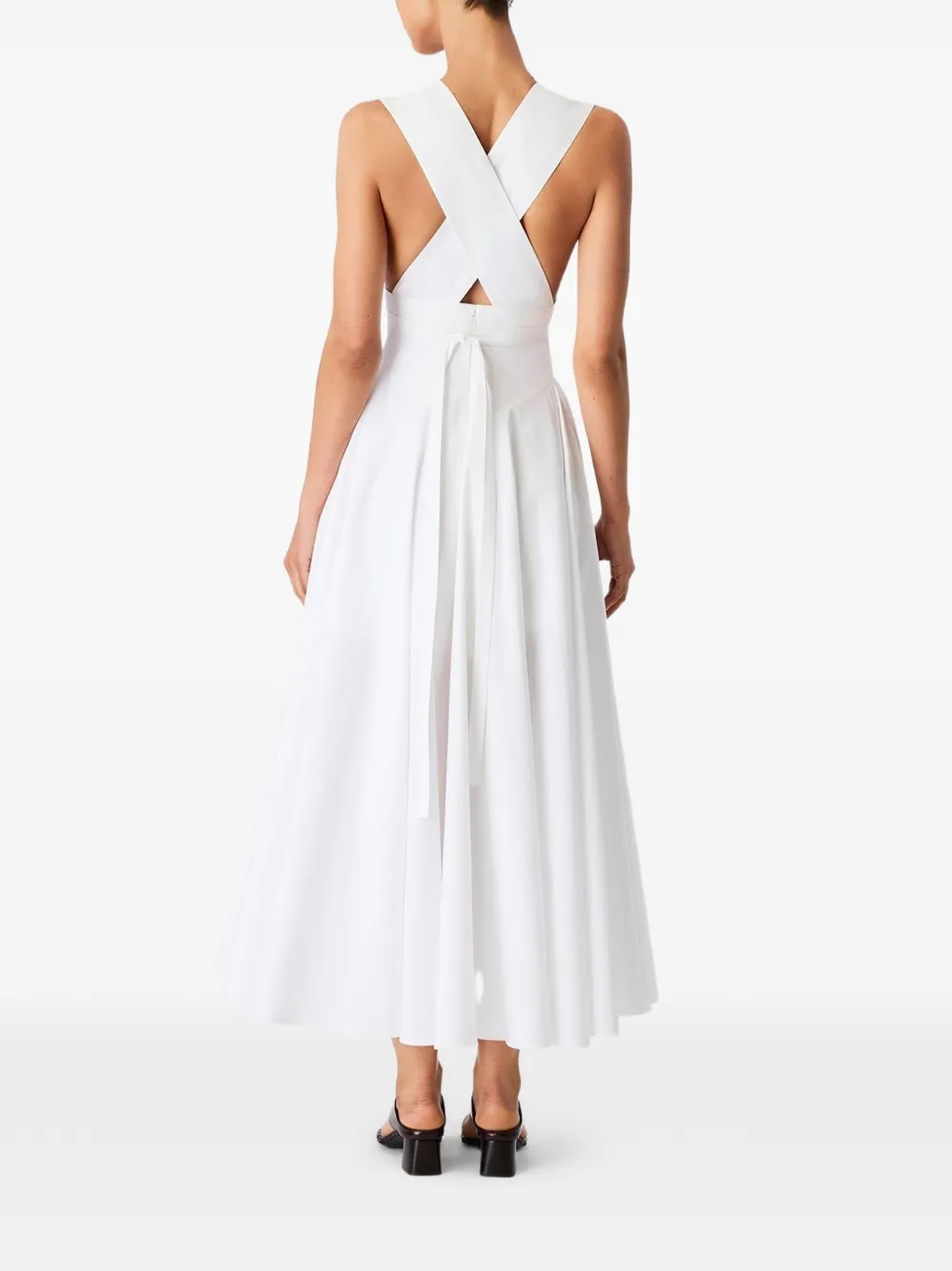 Another Tomorrow Jurk met gedraaide taille Wit