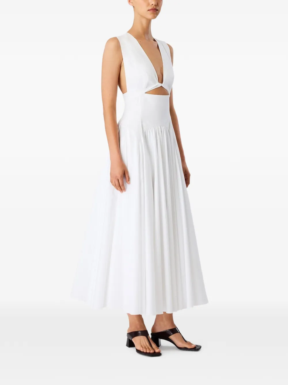 Another Tomorrow Jurk met gedraaide taille Wit