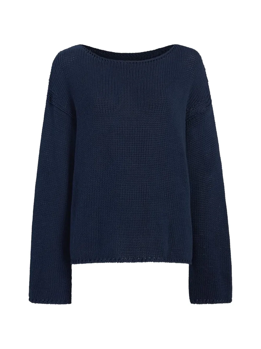 Another Tomorrow draped-knit cotton sweater - Blu