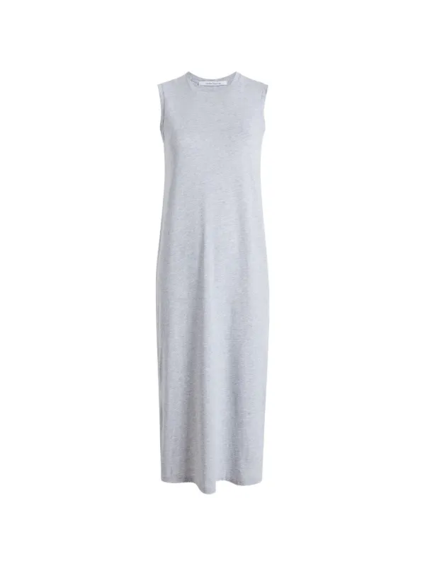 Another Tomorrow Sleeveless Side-slit Dress in Grey