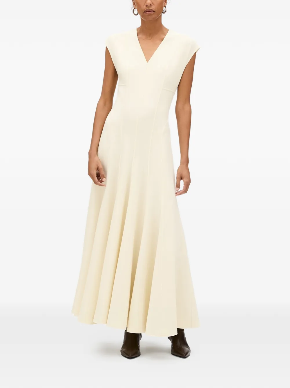 Another Tomorrow double-face cutout dress - Nude
