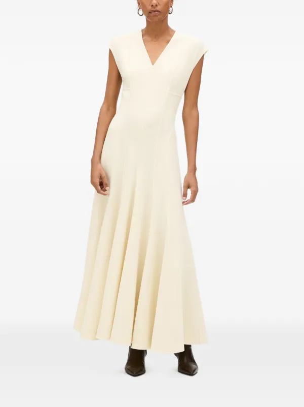 Another Tomorrow Double-face Cutout Dress in Neutrals