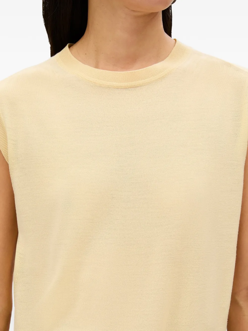 Another Tomorrow Featherweight Sheer Top in Yellow, view 5