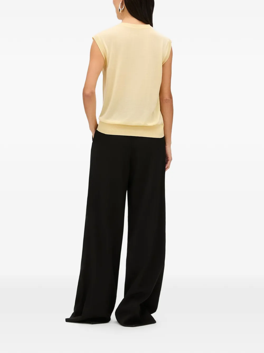 Another Tomorrow Featherweight Sheer Top in Yellow, view 4