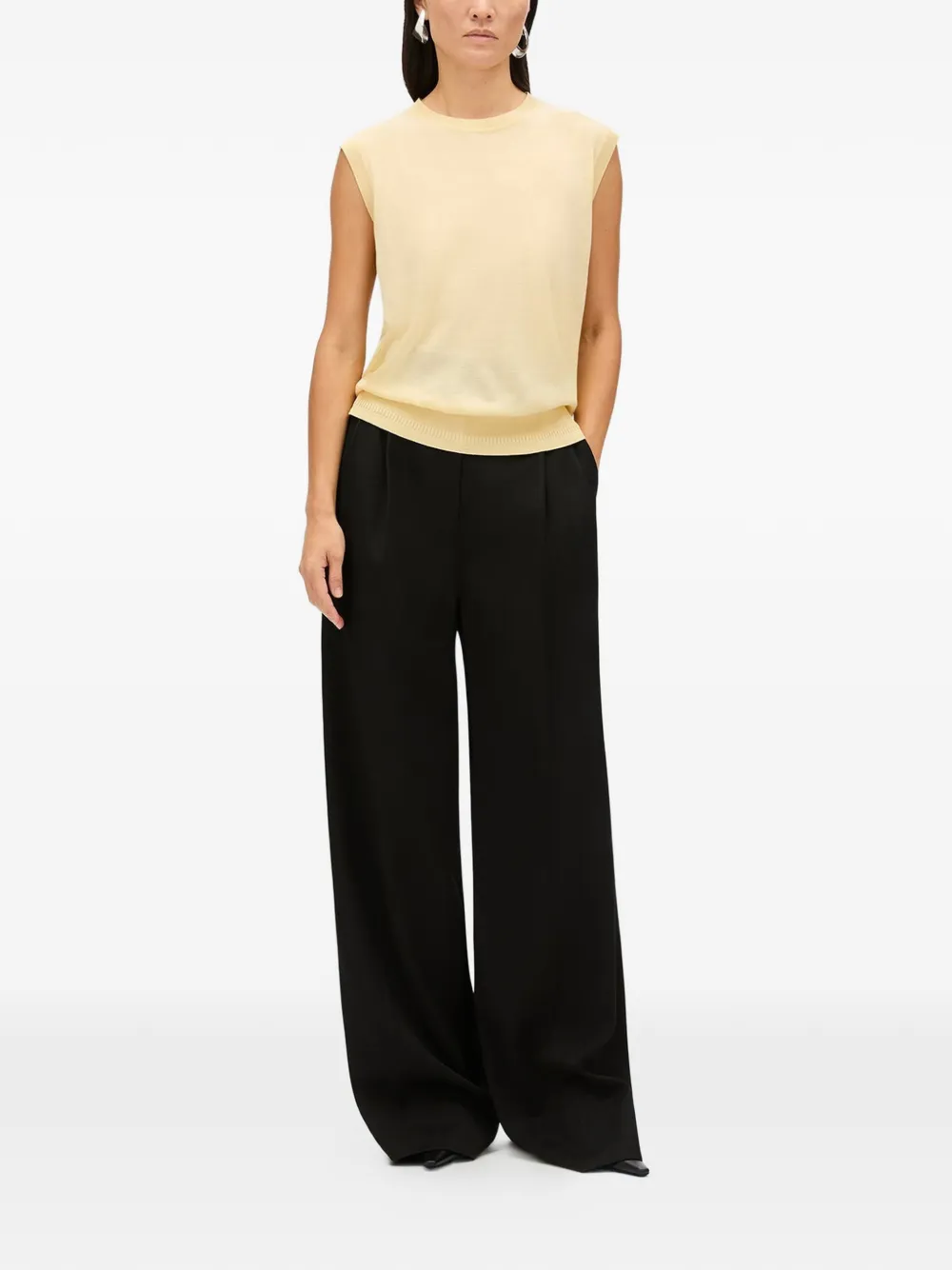  Another Tomorrow Featherweight Sheer Top - Jaune 