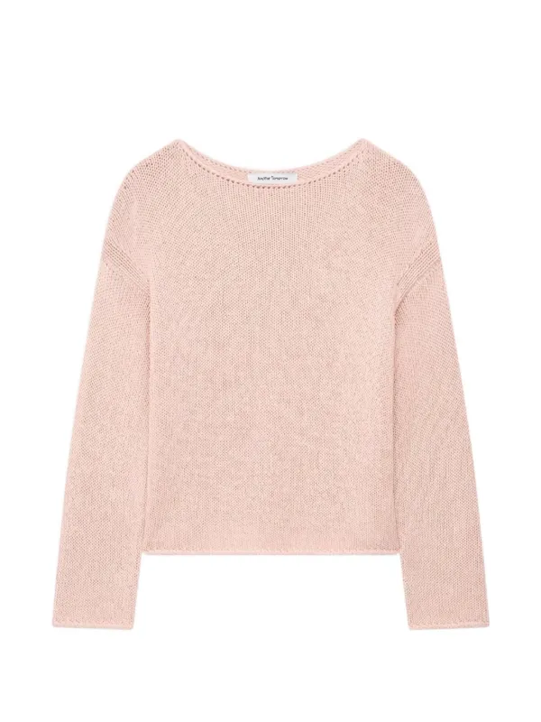 Another Tomorrow Draped-knit Oversized Sweater in Pink