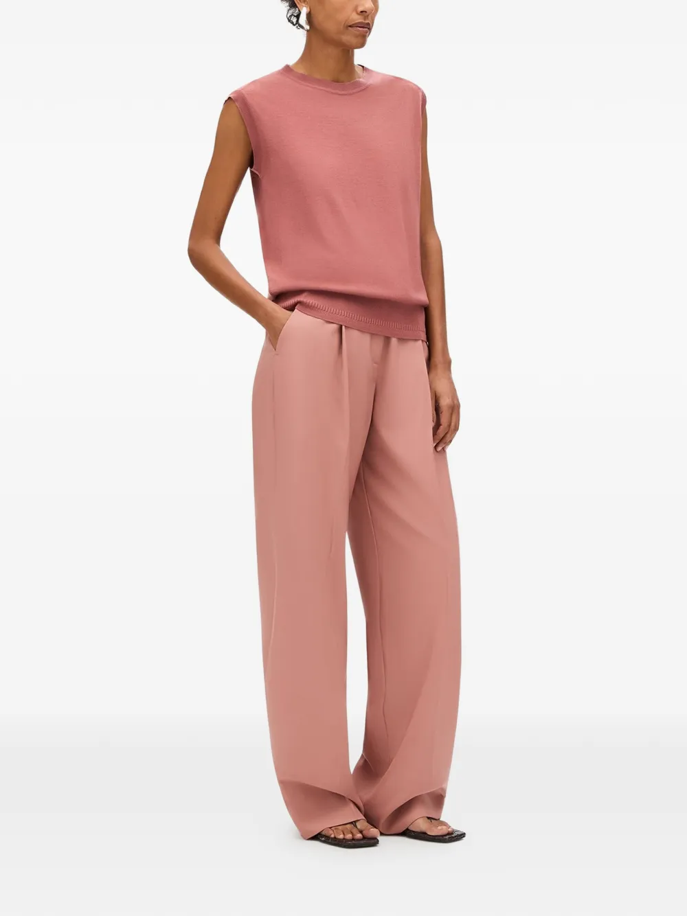 Another Tomorrow Featherweight Sleeveless Top in Pink, view 3