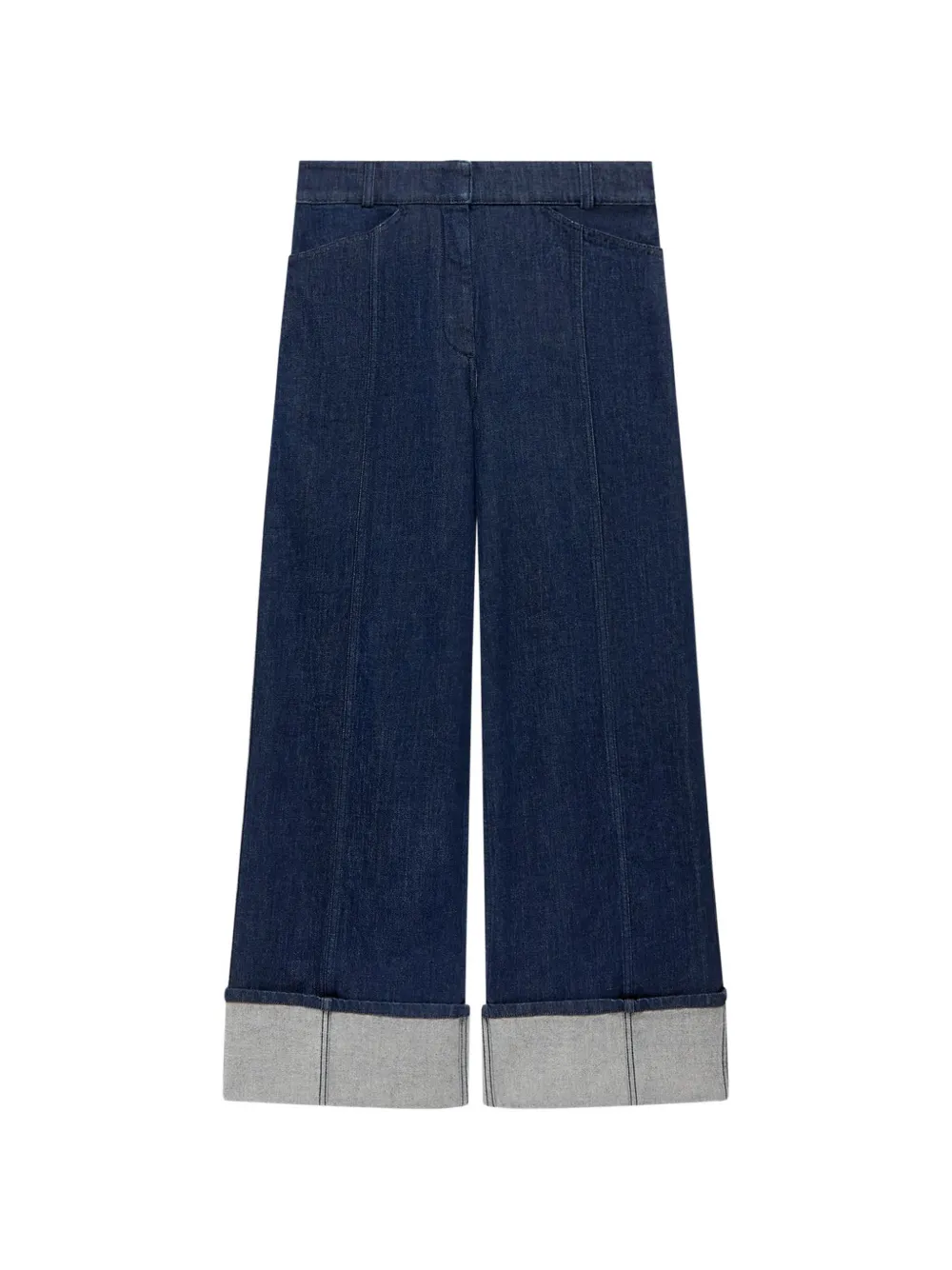 Another Tomorrow cuffed seamed jeans - Blu