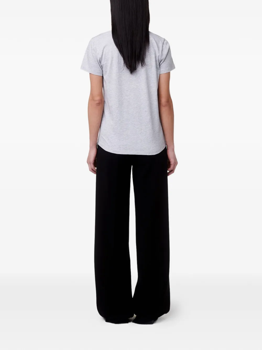 Another Tomorrow T-shirt met V-hals Grijs