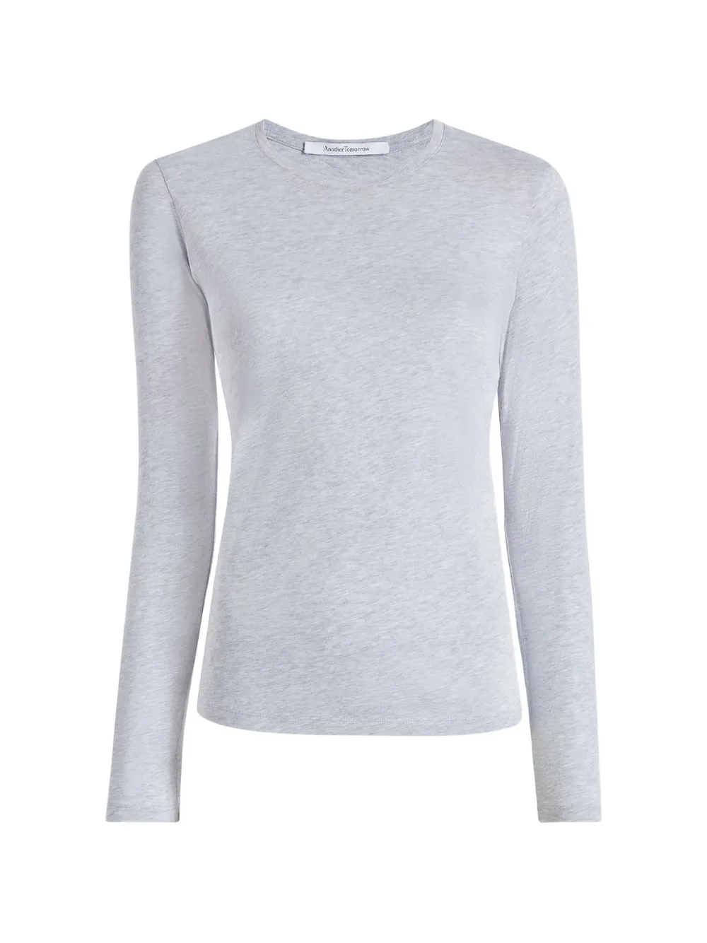 Another Tomorrow T-shirt met lange mouwen Grijs