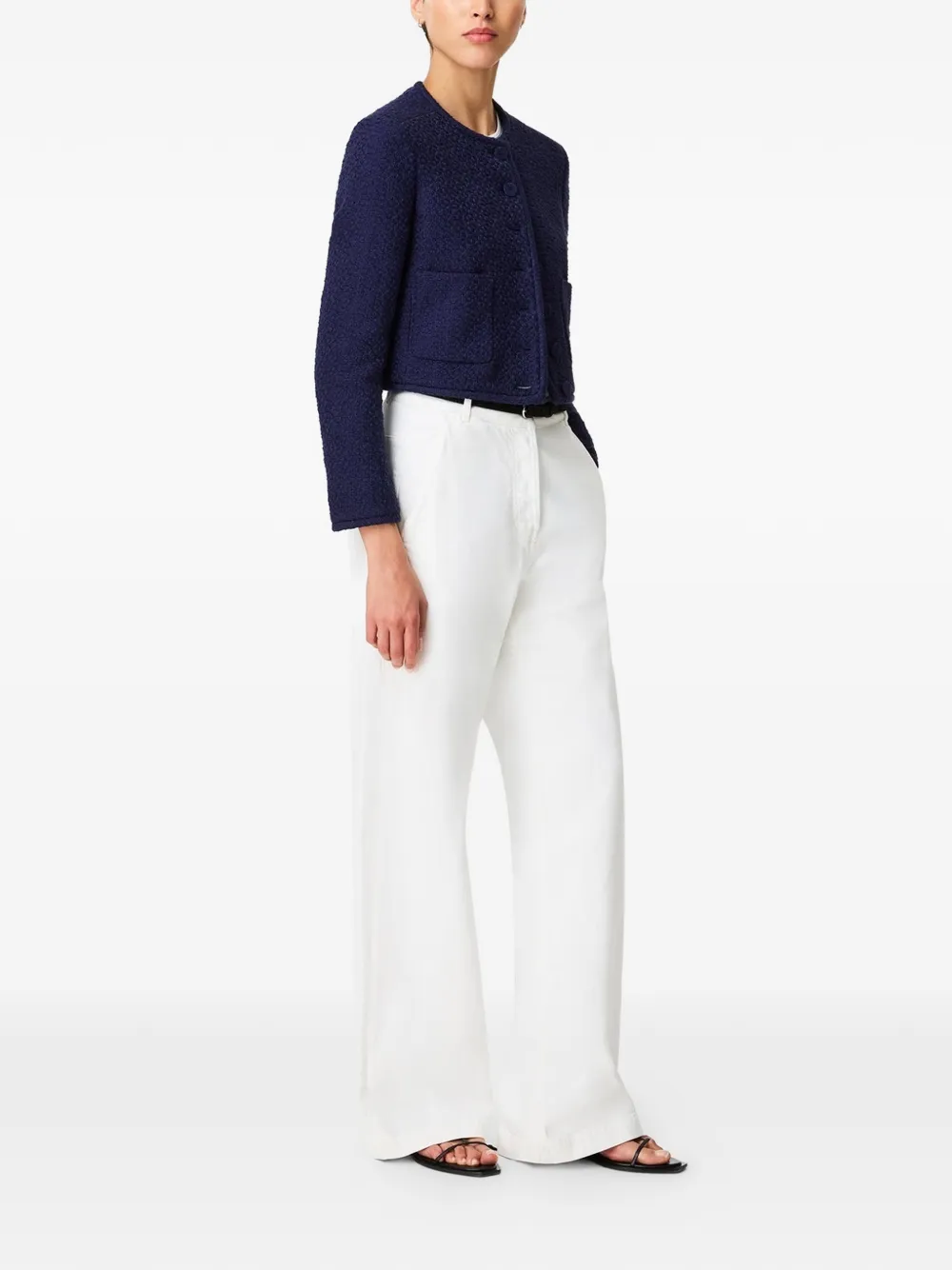  Another Tomorrow Chaqueta Corta De Tweed - Azul 