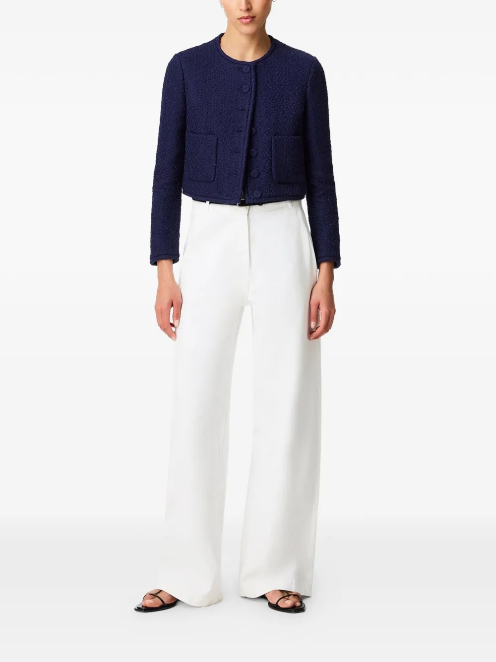 Another Tomorrow Chaqueta Corta De Tweed - Azul 