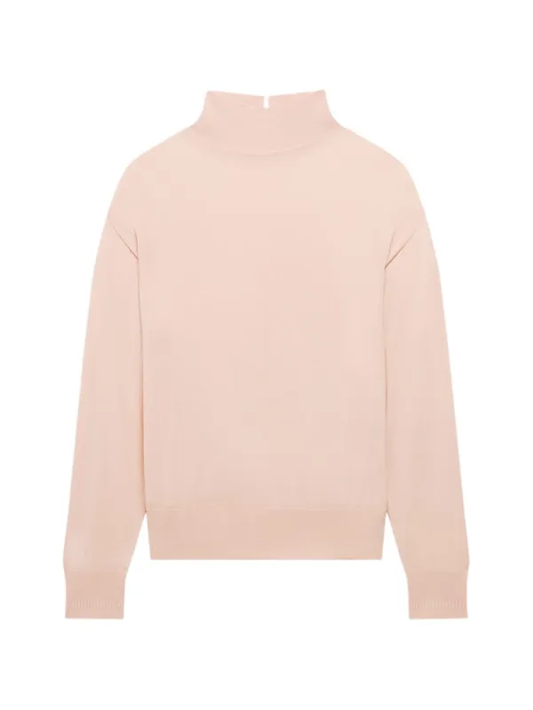 Another Tomorrow Featherweight Wool Sweater in Pink
