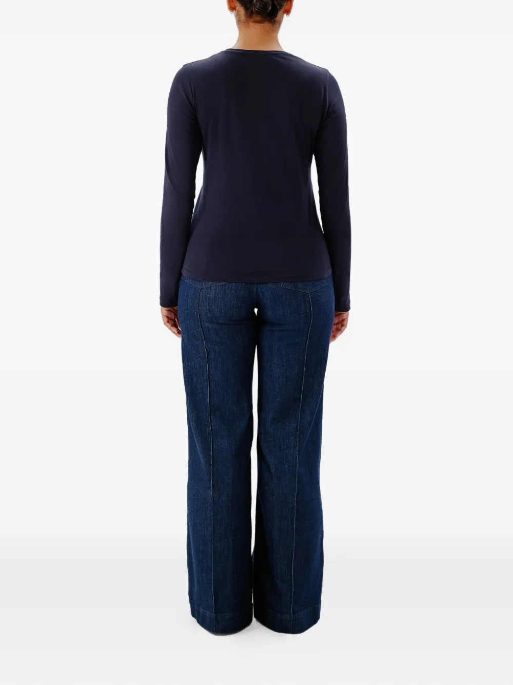 Another Tomorrow T-shirt met lange mouwen Blauw