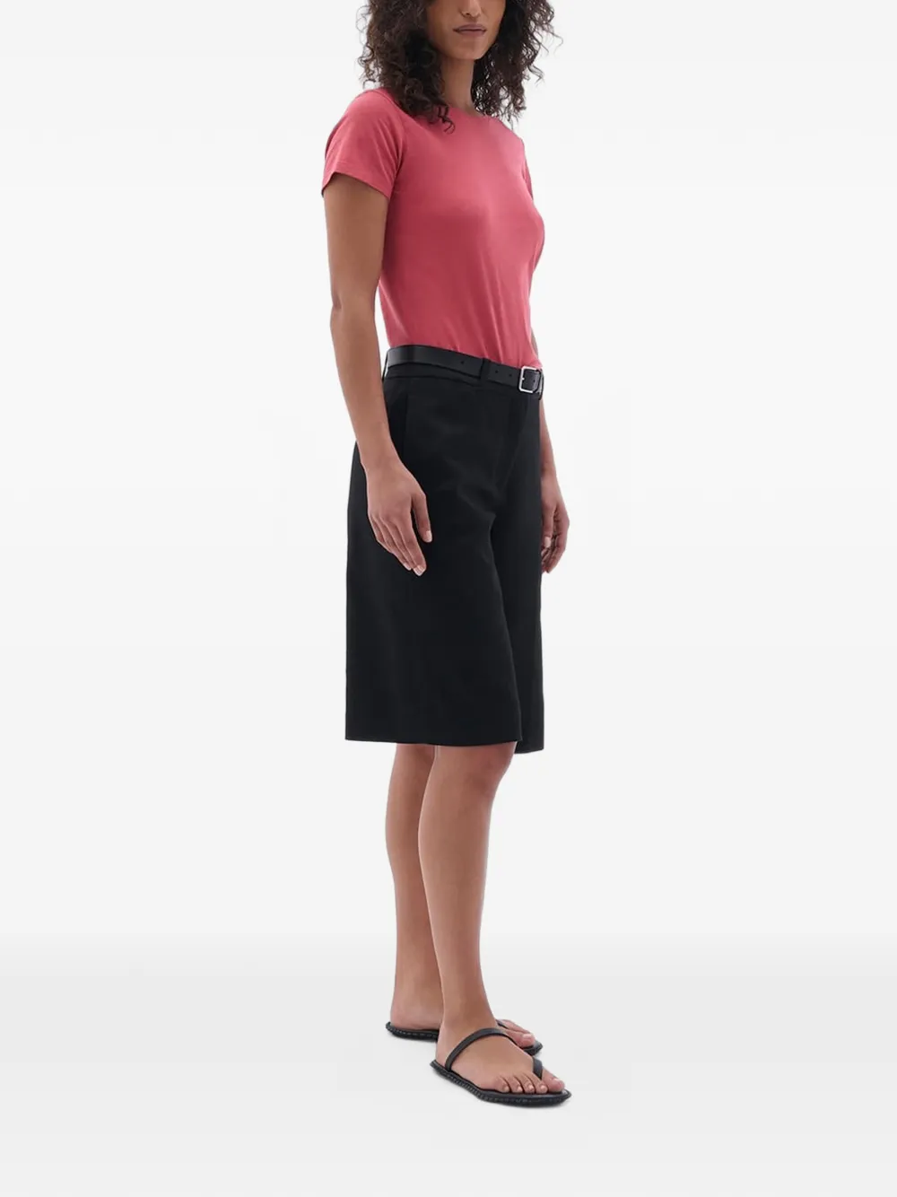 Another Tomorrow Katoenen T-shirt Roze