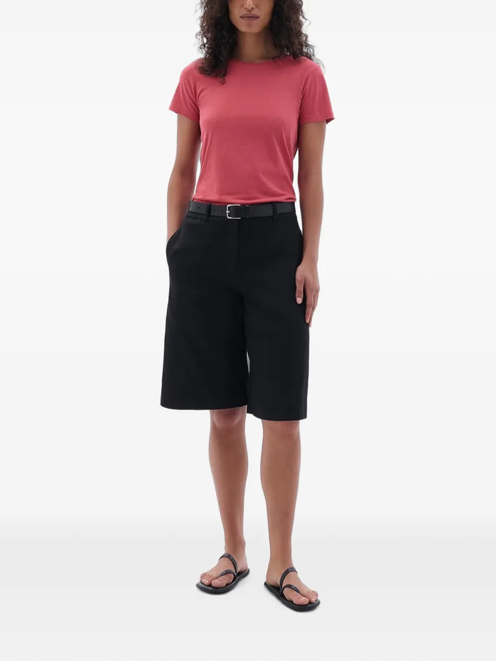 Another Tomorrow Katoenen T-shirt Roze