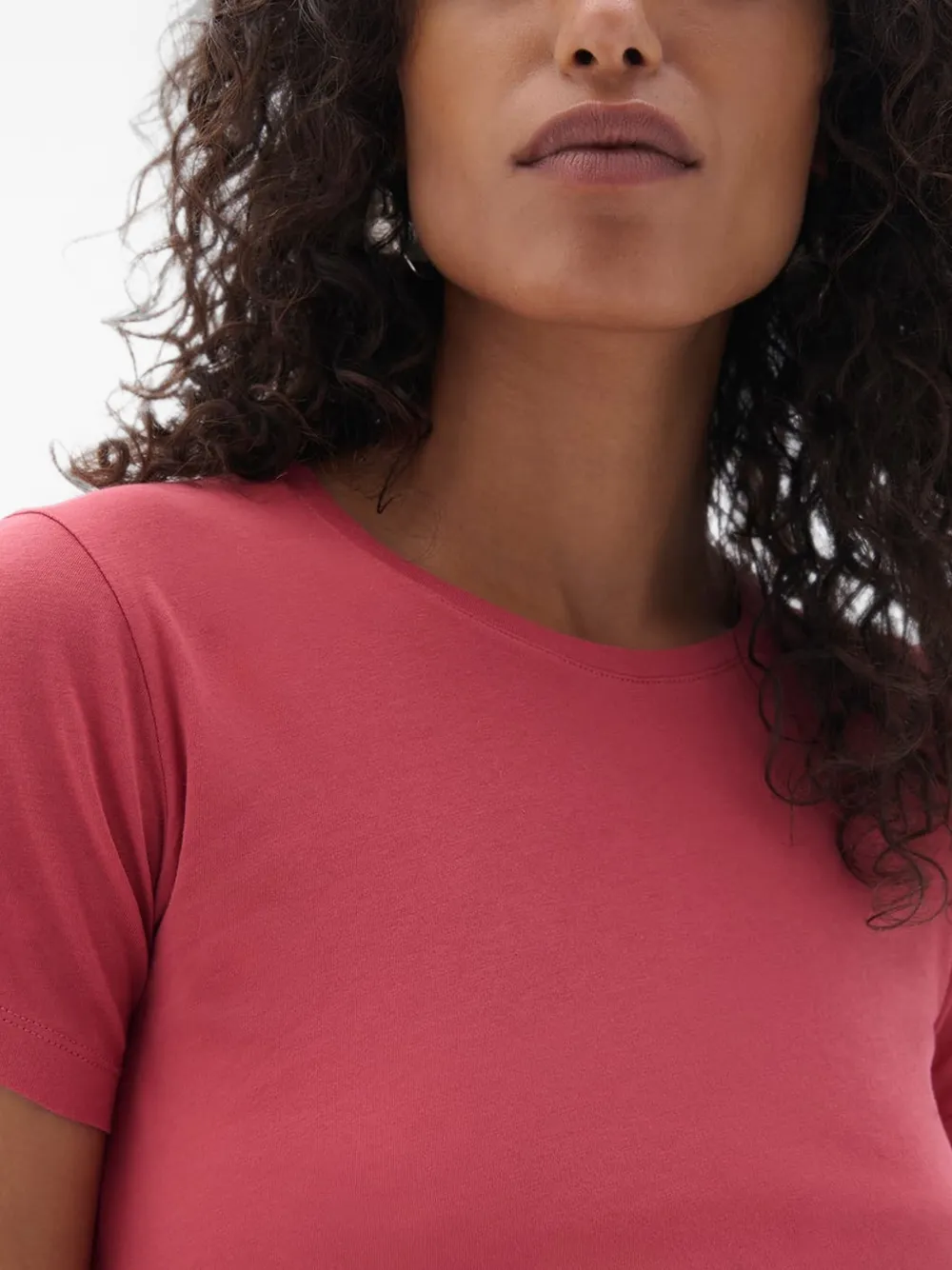 Another Tomorrow Katoenen T-shirt Roze