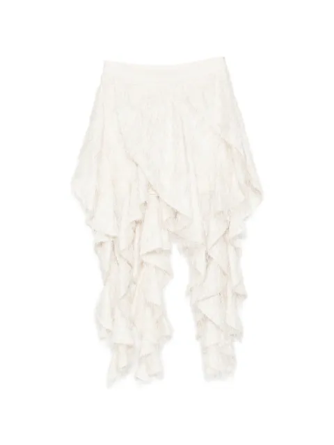 YCH fringed asymmetric-hem mini skirt