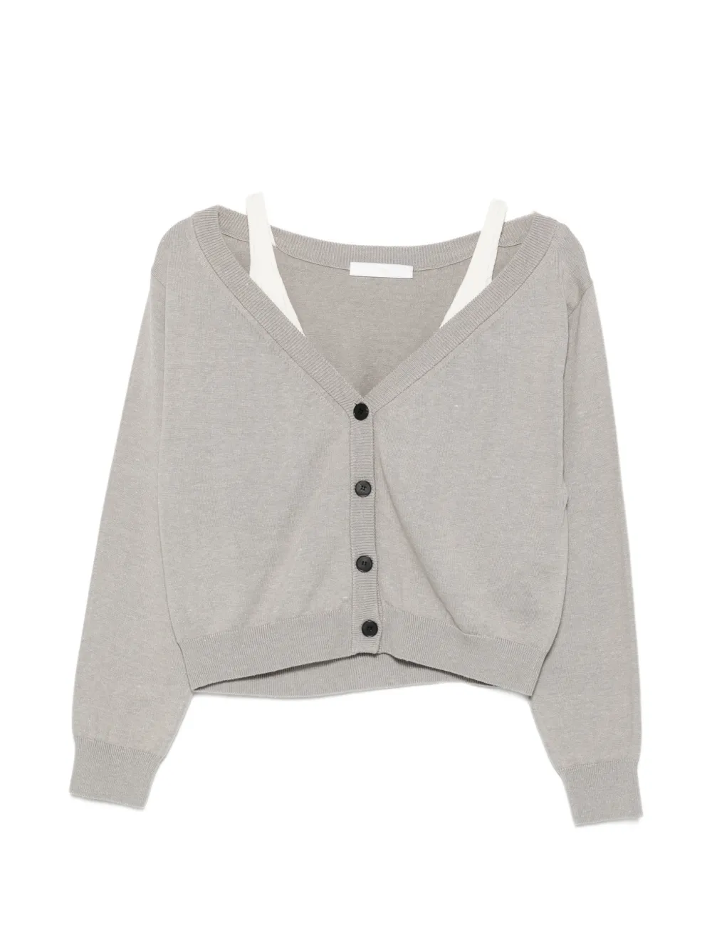 YCH V-neck layered-effect cardigan - Grey