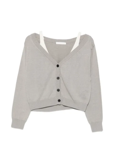 YCH V-neck layered-effect cardigan