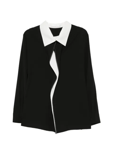 YCH contrast-collar blouse