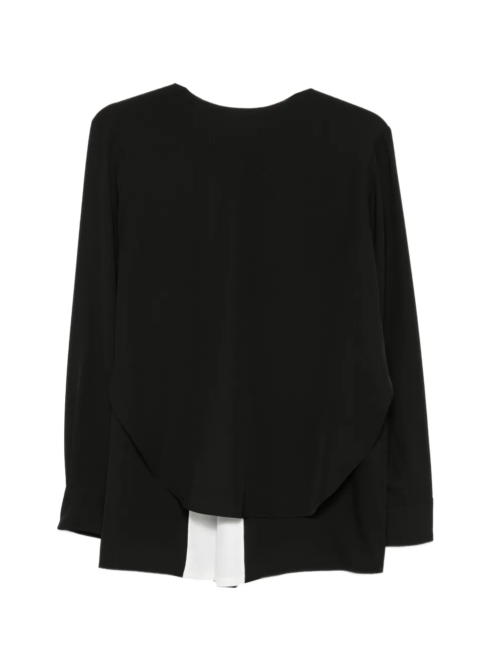  Ych Contrast-collar Blouse - Negro 